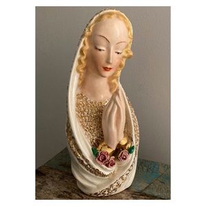 Vintage Praying Mary Statue